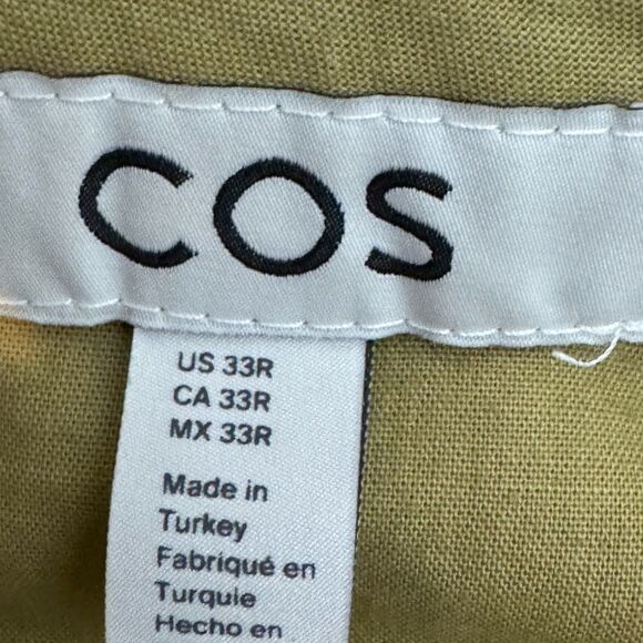 COS Men's Tan Pants Trousers Cotton/Linen Size 33R - Picture 6 of 9